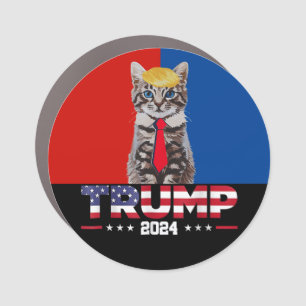 Cats For Trump 2024 Vance Trump Red Blue Car Magnet