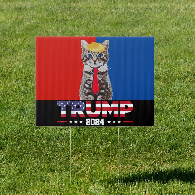 Cats For Trump 2024 | Vance Trump Red Blue Sign (Insitu)