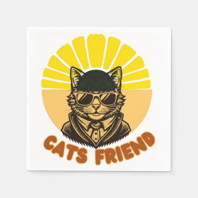 cats friend napkins (Front)