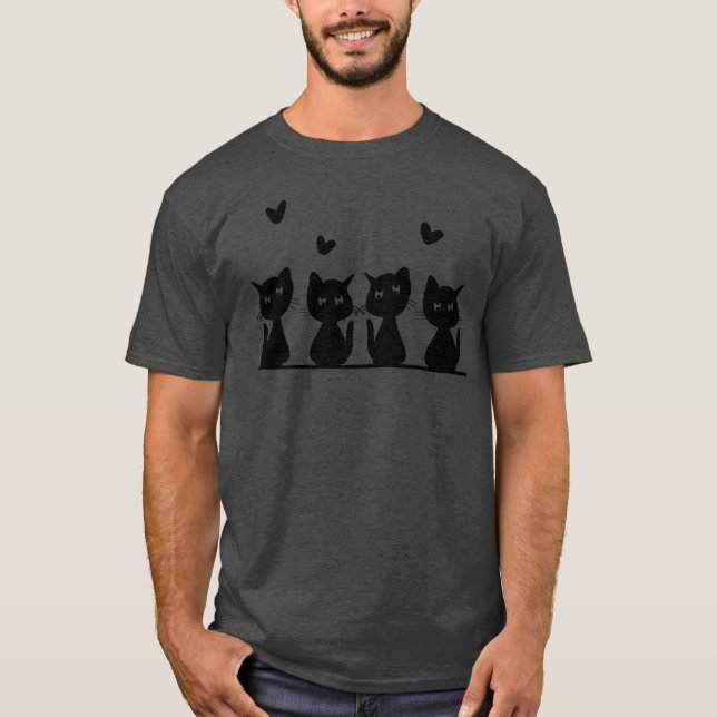 cats friends animals cute pet small four girl T-Shirt (Front)