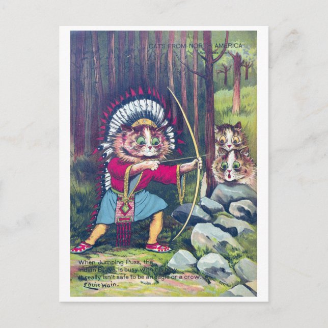 Cats from North America - Louis Wain Holiday Postcard (Front)
