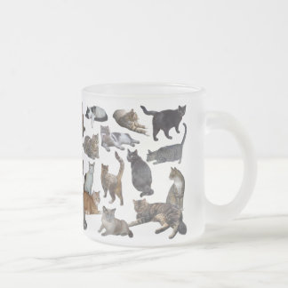 Cats Frosted Glass Coffee Mug