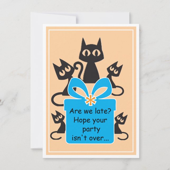 Cats! Fun Flat birthday card! Card (Front)