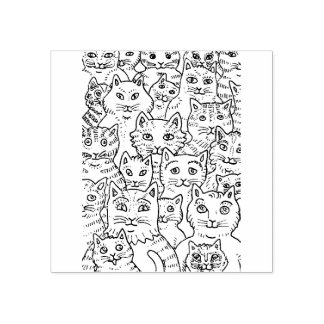CATS GALORE ARE PURRR MAKERS, FUNNY FELINE KITTENS RUBBER STAMP