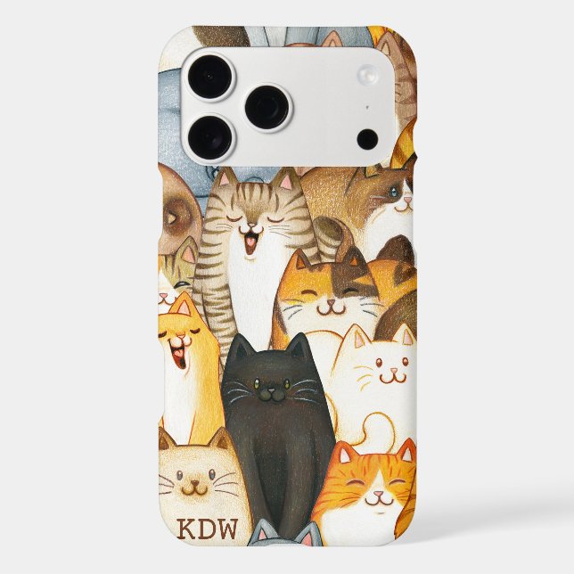 Cats Galore Monogram  Iphone Case (Back)