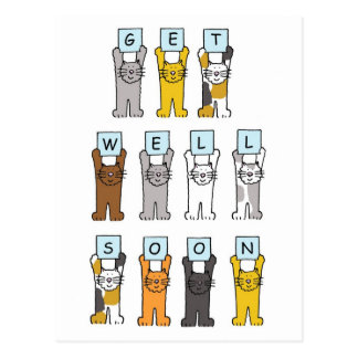 Cats get well soon. postcard