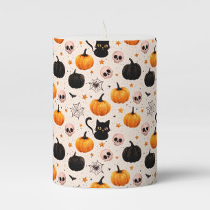 Cats, Ghosts, and Bats- Oh My! Pillar Candle