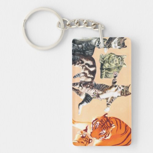 Cats Going to Play Acrylic Keychain