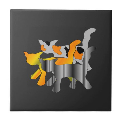 Cats Graphic Ceramic Tile