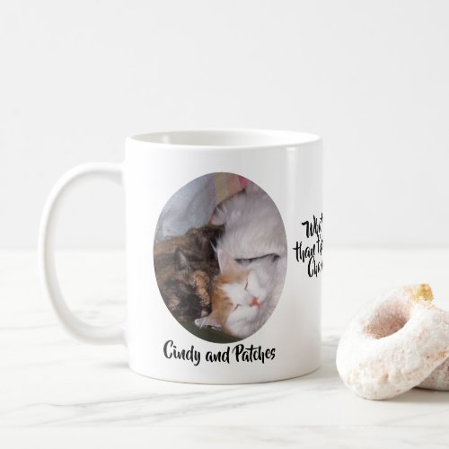 Cats Greater Love Two Photos and Names Coffee Mug