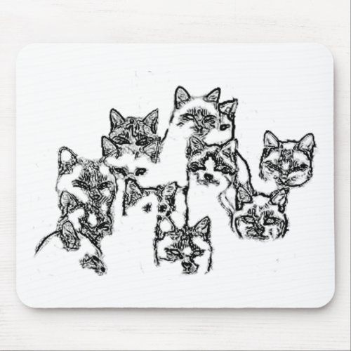 cats group portrait mouse pad