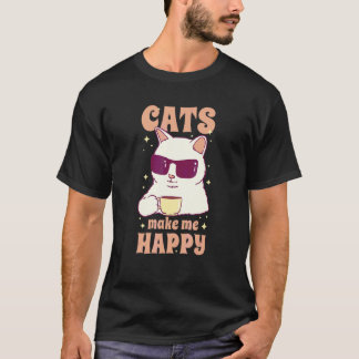 Cats Happy Coffee T-Shirt