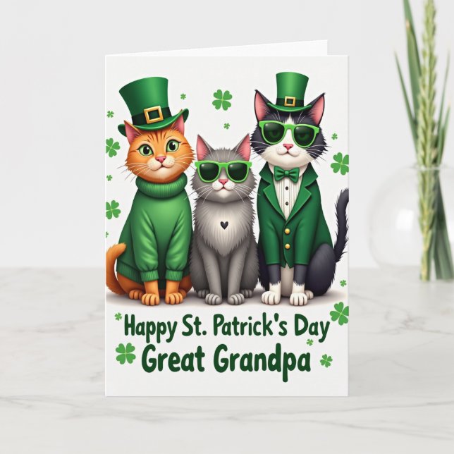 Cats Happy St Patricks Day Card (Front)