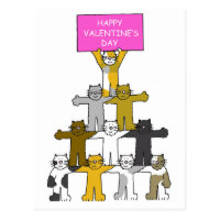 Cats Happy Valentine's Day Postcard
