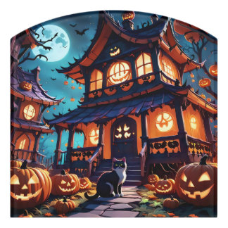 Cats Haunted Fun House Door Sign