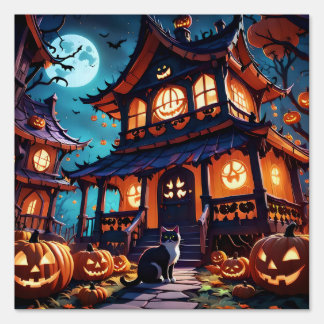 Cats Haunted Fun House Sign