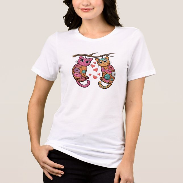 Cats Hearts Tri-Blend Shirt (Front)
