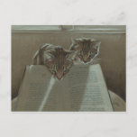 Cats Helping Me Read Book Postcard at Zazzle