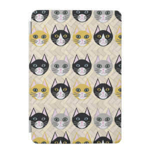 Cats Herringbone Beige iPad Mini Cover