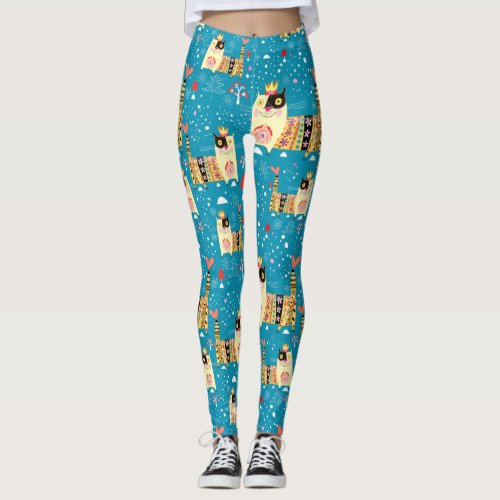 Cats Hippie Bohemian and free spirit cats Leggings