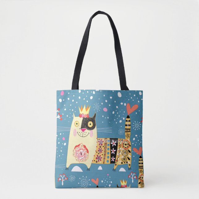 Cats, Hippie, Bohemian, and free spirit cats Tote Bag (Front)