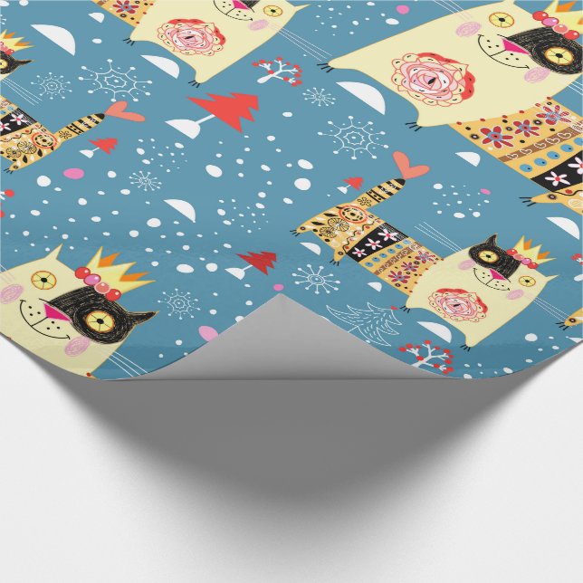Cats, Hippie, Bohemian, and free spirit cats Wrapping Paper (Corner)