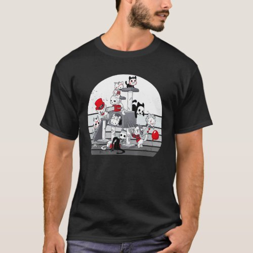 Cats Horror Characters - Funny Halloween T-Shirt