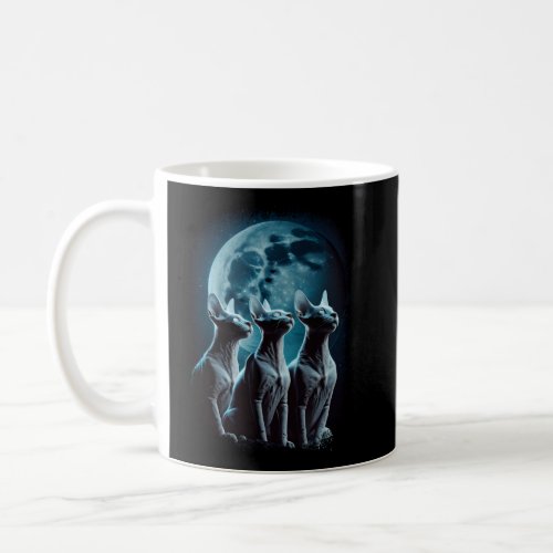 Cats Howling At The Moon  Hairless Sphynx Cat  Coffee Mug