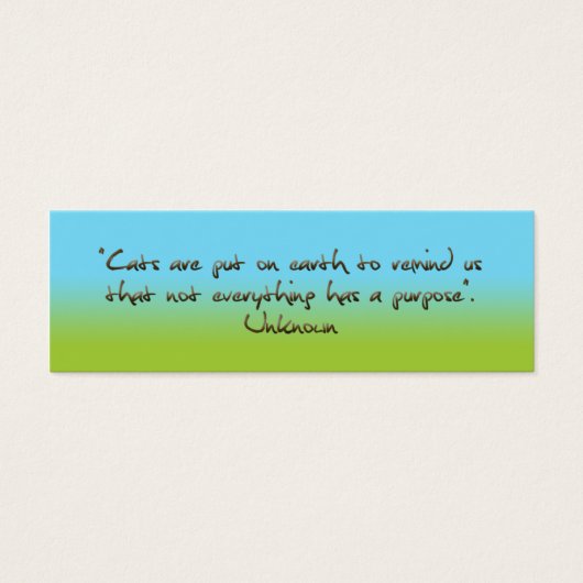 cats humorous quotation bookmark (Front)
