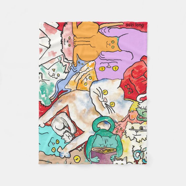 CATS! I LOVE CATS!  BLANKET (Front)