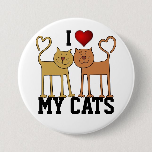 Cats: I Love My Cats Button (Front)