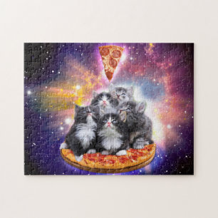 Cats Illuminatis and pizza Jigsaw Puzzle