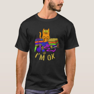 Cats I'm Ok Animal Kitten Paw Love Pet Sewing T-Shirt