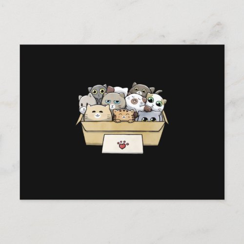 Cats In A Box Cat Day Cat Lover Announcement Postcard