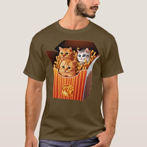 Cats in a Fries Box T_Shirt