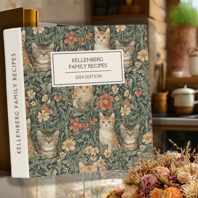 Cats in a Garden Family Recipes 3 Ring Binder (Creator Uploaded)