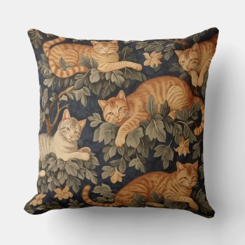 Cats In A Tree Throw Pillow by Libertymaniacs at Zazzle