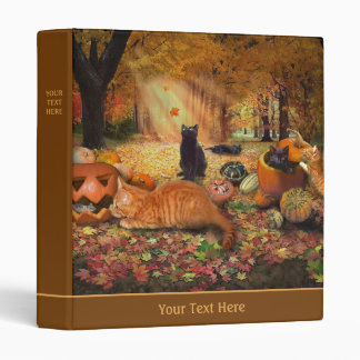 Cats in Autumn 3 Ring Binder