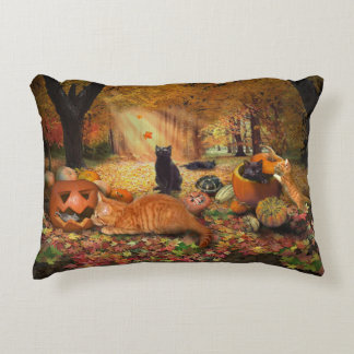 Cats in Autumn Accent Pillow