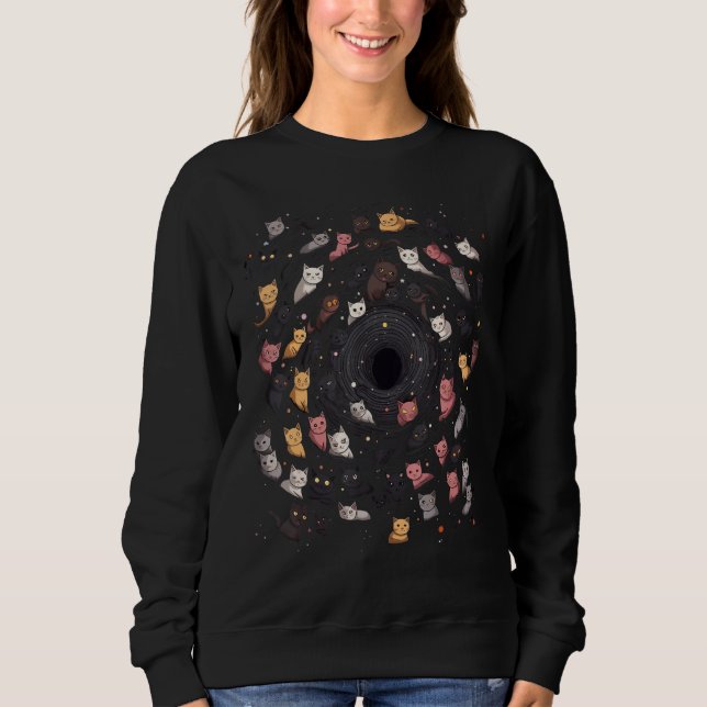Cats in Black Hole  Cat  Cat Mom Cat Dad Men Women Sweatshirt (Front)