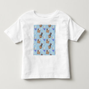 Cats in box and milk drops on blue toddler t-shirt