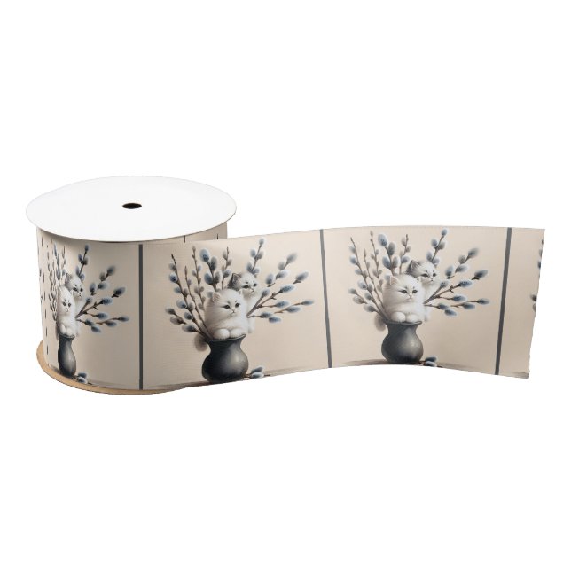 Cats In Catkins Satin Ribbon (Spool)