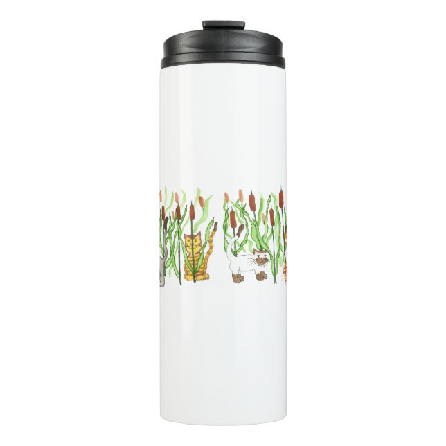 Cats in CatTails Thermal Tumbler (Front)