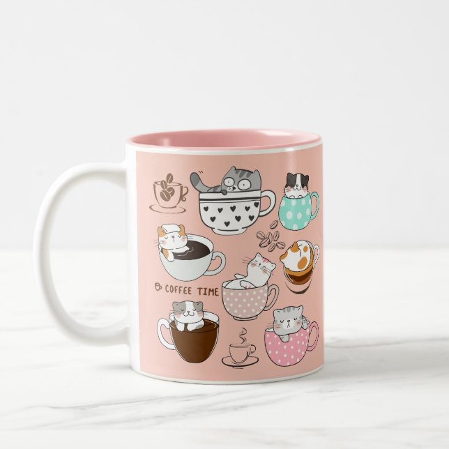  Cats in Coffee Cups (Left)