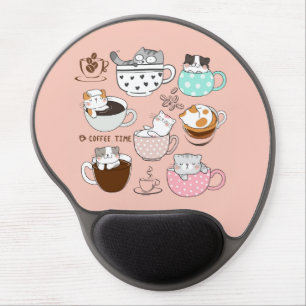Cats in Coffee Cups Gel Mouse Pad