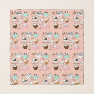  Cats in Coffee Cups Scarf
