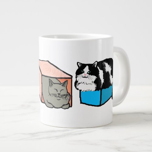 Cats in Colorful Boxes Jumbo Mug
