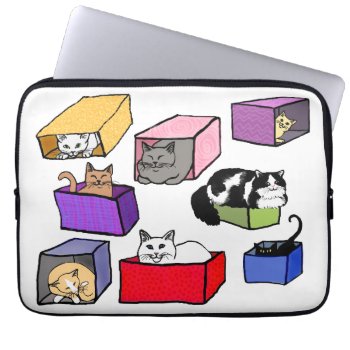 Cats In Colorful Boxes Laptop Sleeve by TheCasePlace at Zazzle