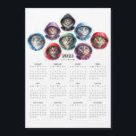 Cats in Colorful Hoodies Circular Magnet Calendar<br><div class="desc">Add some playful charm to your year with this unique circle-shaped magnetic 2025 calendar! Featuring 12 months displayed, the top is adorned with adorable watercolor illustrations of cats dressed in colorful hoodies. Perfect for cat lovers, this compact and stylish calendar is great for home, office, or as a fun gift!...</div>