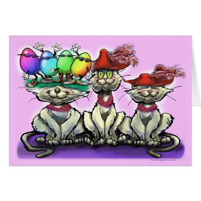 Cats in Easter Hats Cards (Front Horizontal)